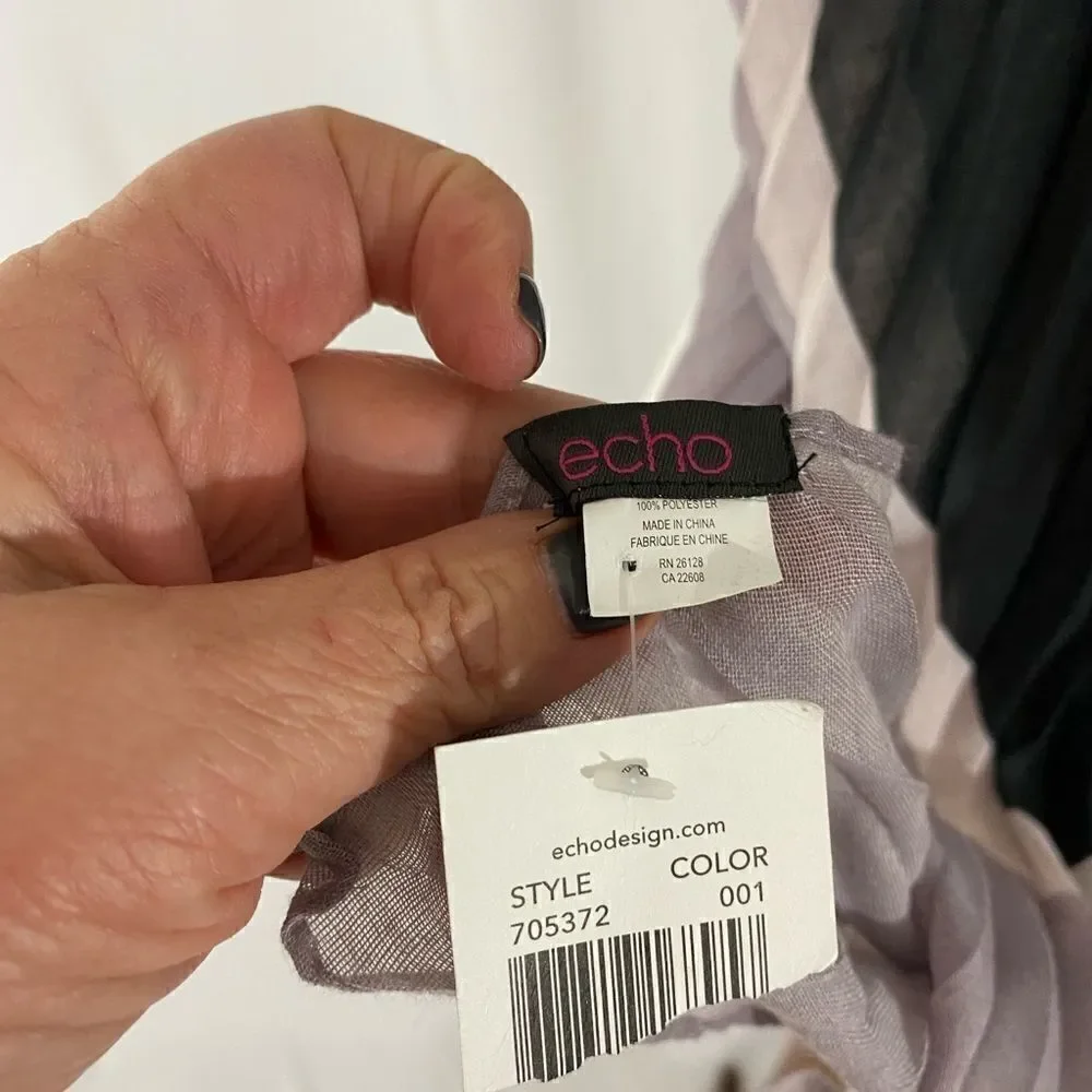 NWT Echo Black and Purple Scarf
